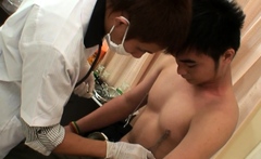 Skinny Asian breeding with medic in duo